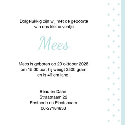 Geboortekaart Hollandse klompen jongen 3