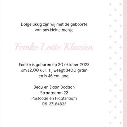 Geboortekaart Hollandse klompen meisje 3