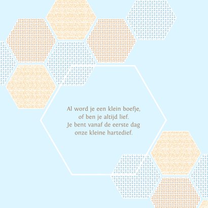 Geboortekaart jongen 6-hoekjes met confetti 2