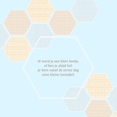 Geboortekaart jongen 6-hoekjes met confetti 2