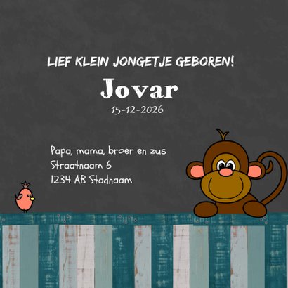 Geboortekaart jongen dieren HB 3