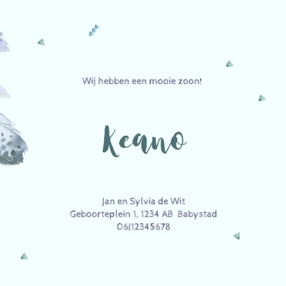 Geboortekaart jongen dromenvanger 3