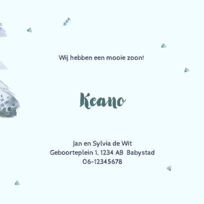 Geboortekaart jongen dromenvanger 3