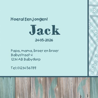 Geboortekaart jongen en broertje 3