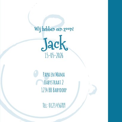 geboortekaart jongen gezichtje B 3
