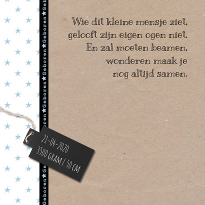 Geboortekaart jongen sterretje 2