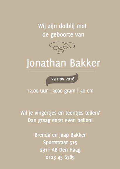 Geboortekaart jongen zigzag foto 3