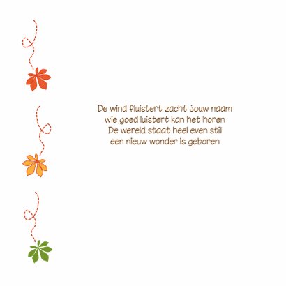 geboortekaart kastanje meisje 2