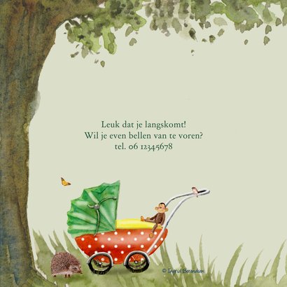 Geboortekaart Kinderwagen onder de boom 2