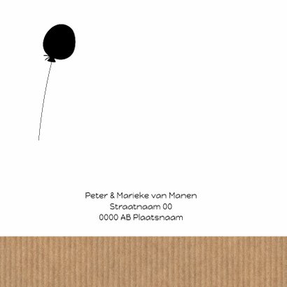 Geboortekaart kraft silhouet 2