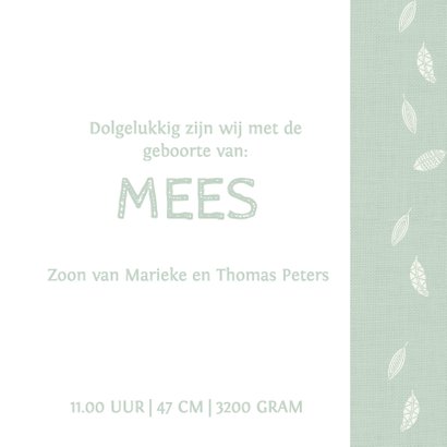 Geboortekaart Ledikant groen 3