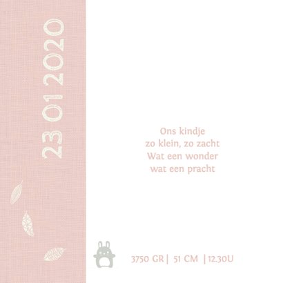 Geboortekaart Ledikant roze - AV 2