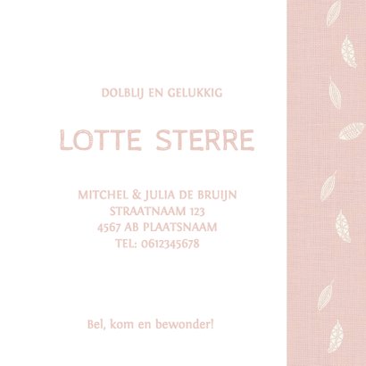 Geboortekaart Ledikant roze - AV 3