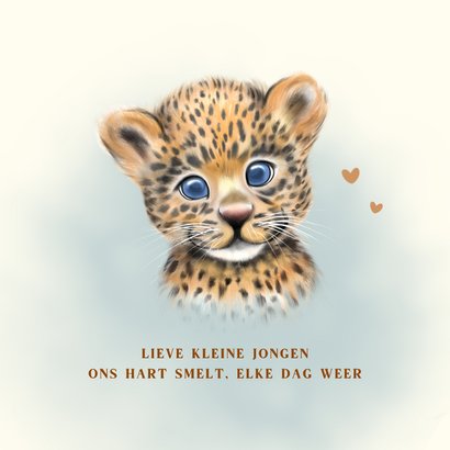 Geboortekaart luipaard welpje 2