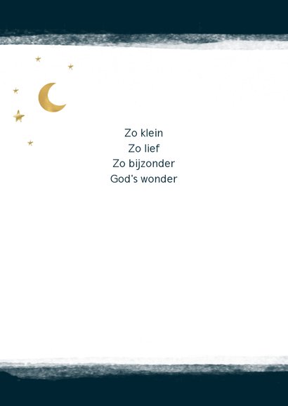 Geboortekaart maan en sterren, aanpasbare kleur 2