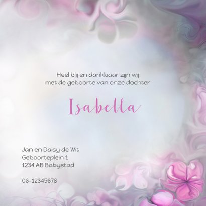 Geboortekaart meisje-bloemen 3