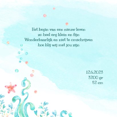 Geboortekaart meisje - zeepaardje 2