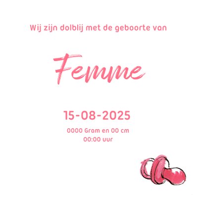 Geboortekaart meisje 3