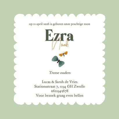 Geboortekaart met geboortebloem april: madeliefje 3