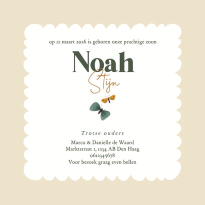 Geboortekaart met geboortebloem van maart: narcis 3