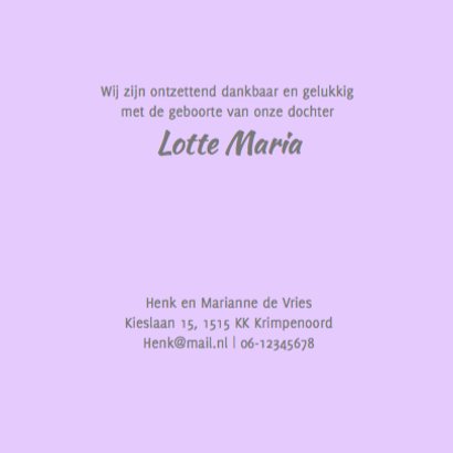Geboortekaart met olifantjes voor een meisje 3