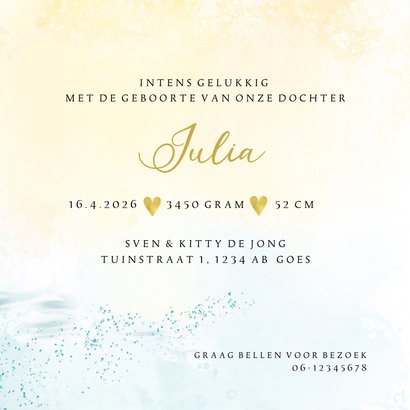 Geboortekaart moeder zwaan met pul 3