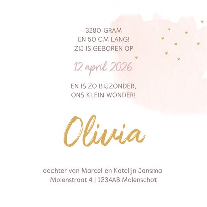 Geboortekaart olifantje watercolor 3