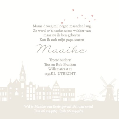 Geboortekaart ooievaar holland m 3