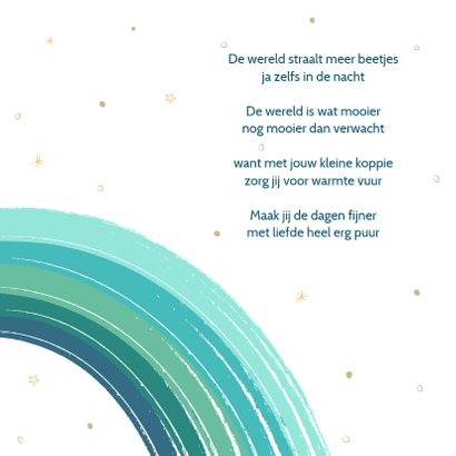 Geboortekaart regenboog jongen 2