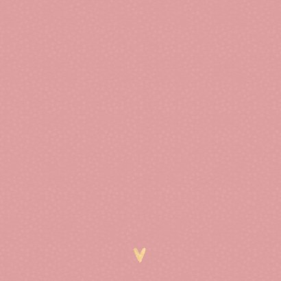 Geboortekaart roze met rand dierenprint Achterkant