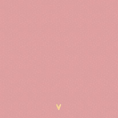 Geboortekaart roze met rand dierenprint Achterkant