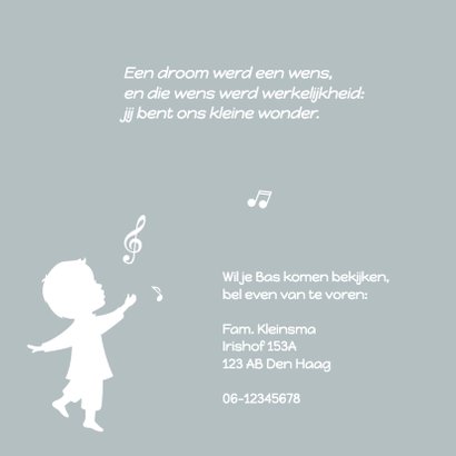 Geboortekaart Silhouet Muziek 2