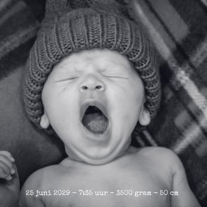 Geboortekaart stoere hippe fotokaart met sterren kraft-stijl 2