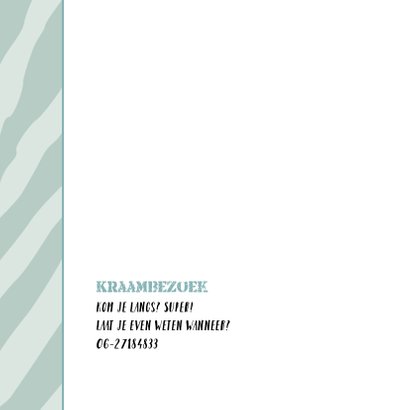 Geboortekaart stoere print 2