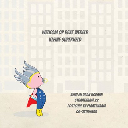 Geboortekaart superheld boy 2
