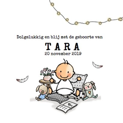 Geboortekaart Tipi zwartwit 3