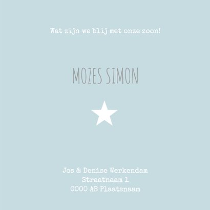 Geboortekaart typografie mint-BC 3
