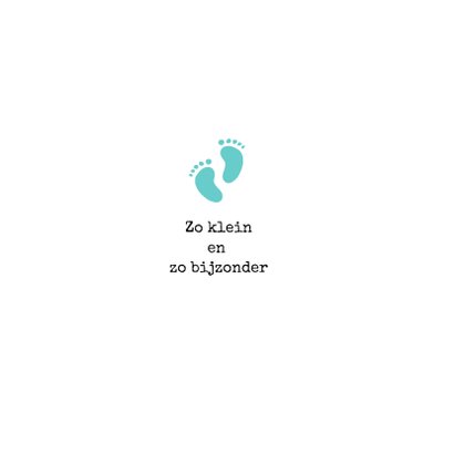 Geboortekaart voetafdrukjes blauw/groen 2