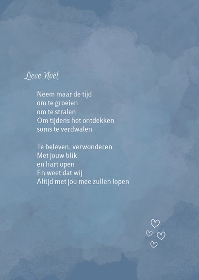 Geboortekaart watercolor oudblauw 2