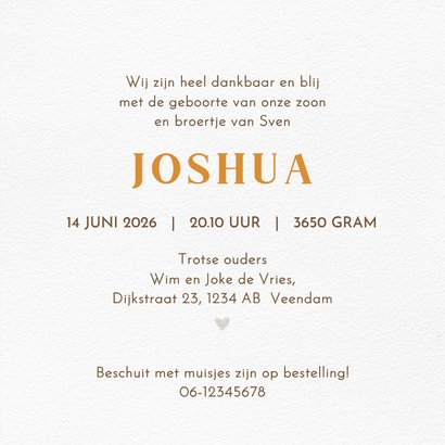 Geboortekaart welpje broertje-zusje 3