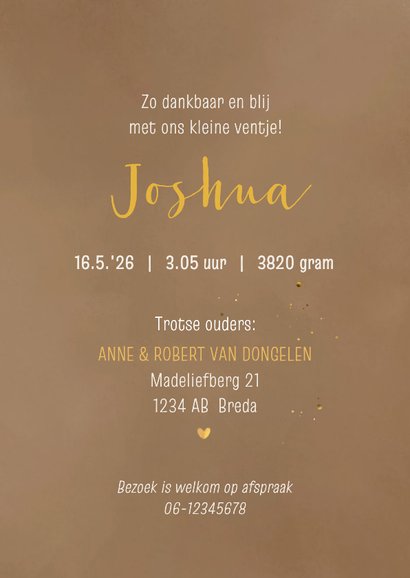 Geboortekaart welpje zittend met foto 3