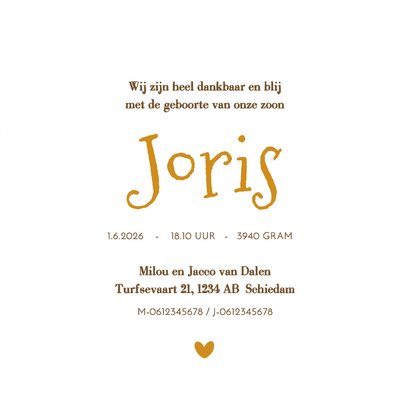 Geboortekaart welpje zittend 3