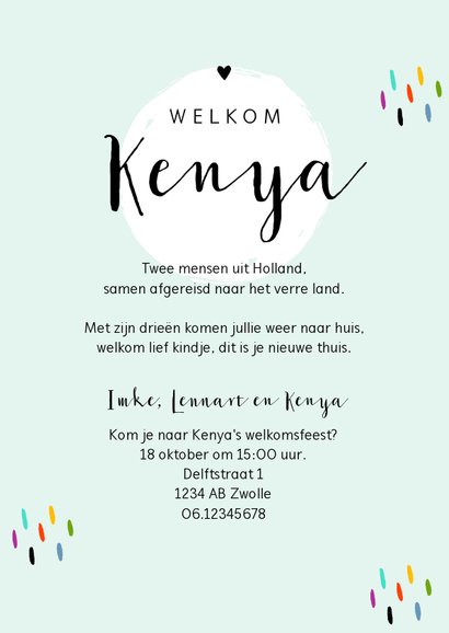 Geboortekaartje adoptie toekan tropisch kleurrijk 3