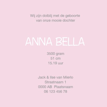 Geboortekaartje Annabel kalk 3