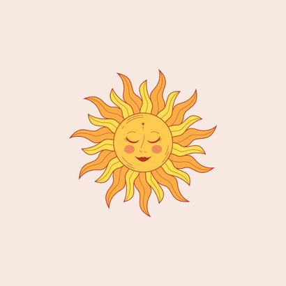 Geboortekaartje astrologie met lachend zonnetje 2