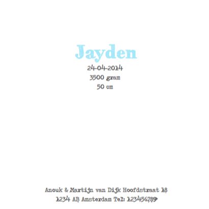 Geboortekaartje Babyboy Vakjes 3