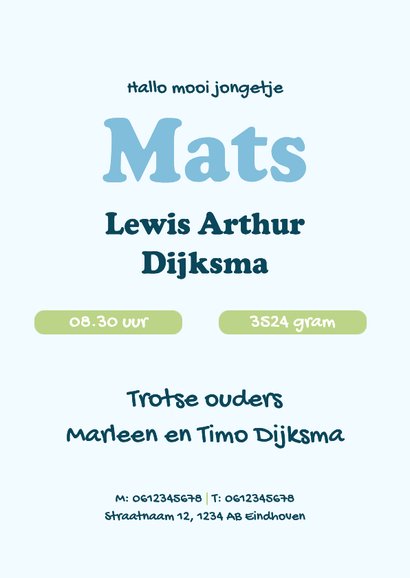 Geboortekaartje babymobiel met bloemen vlinder en bijtje 3