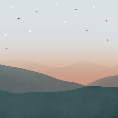 Geboortekaartje berenfamilie illustratie meisje sterren maan Achterkant
