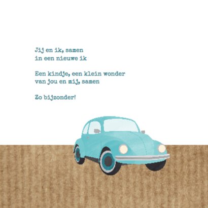 Geboortekaartje blauw autootje 2