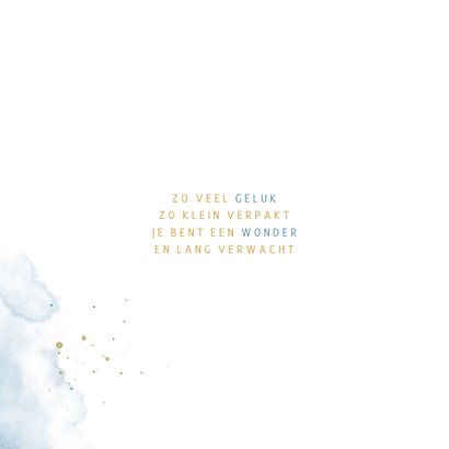 Geboortekaartje blauwe aquarel grote naam 2